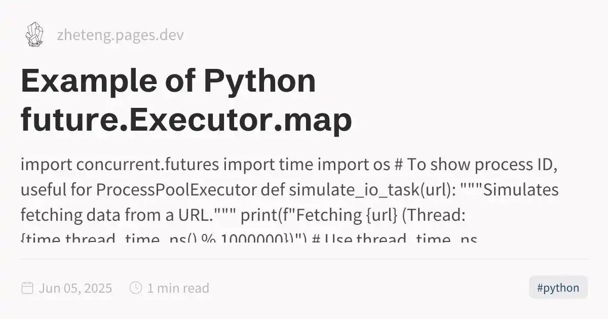 Example of Python future.Executor.map